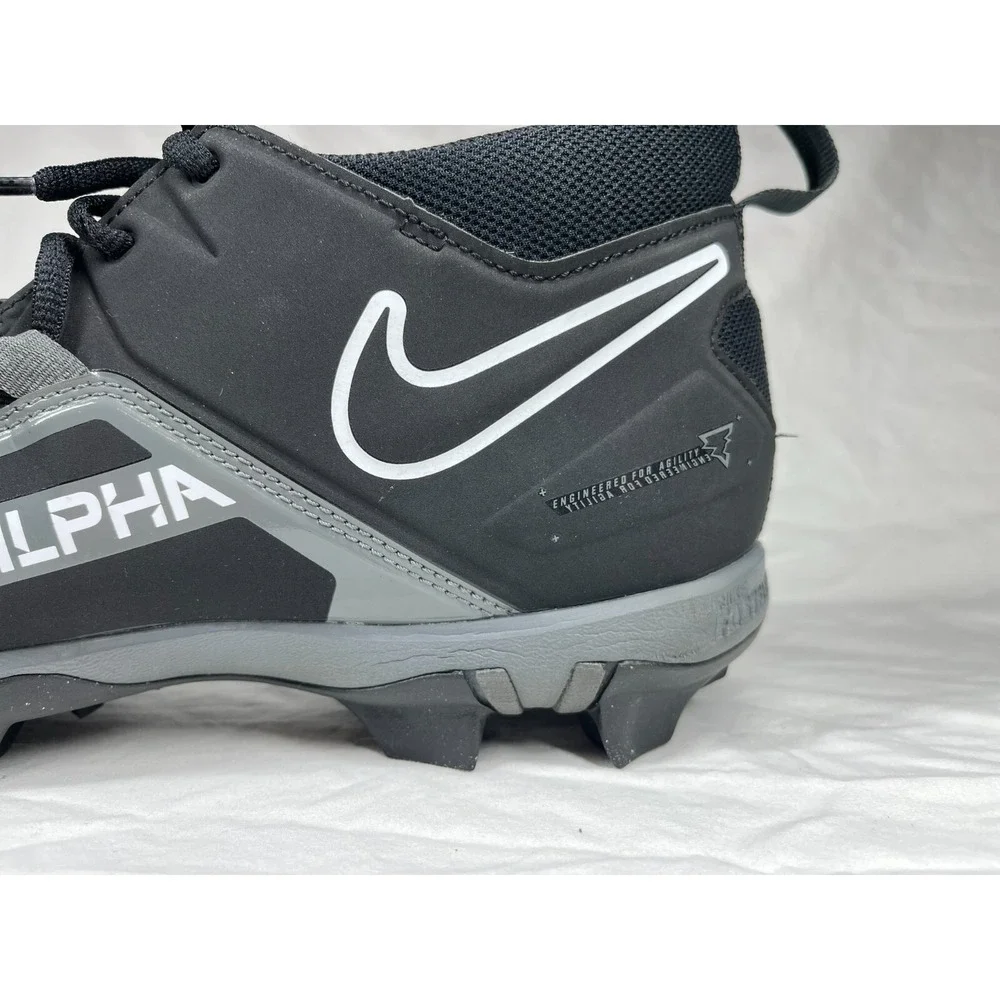 Nike Football Cleats Men's Size 11.5 Alpha Menace 3 Shark Black White CV0582-010